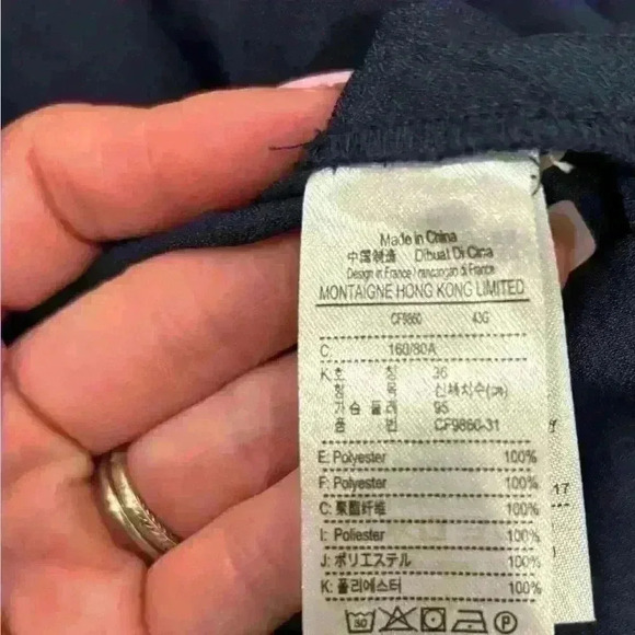 Mens Polyester Navy Blue Pocket Front Lacoste Button Down Size 34 - Picture 6 of 6